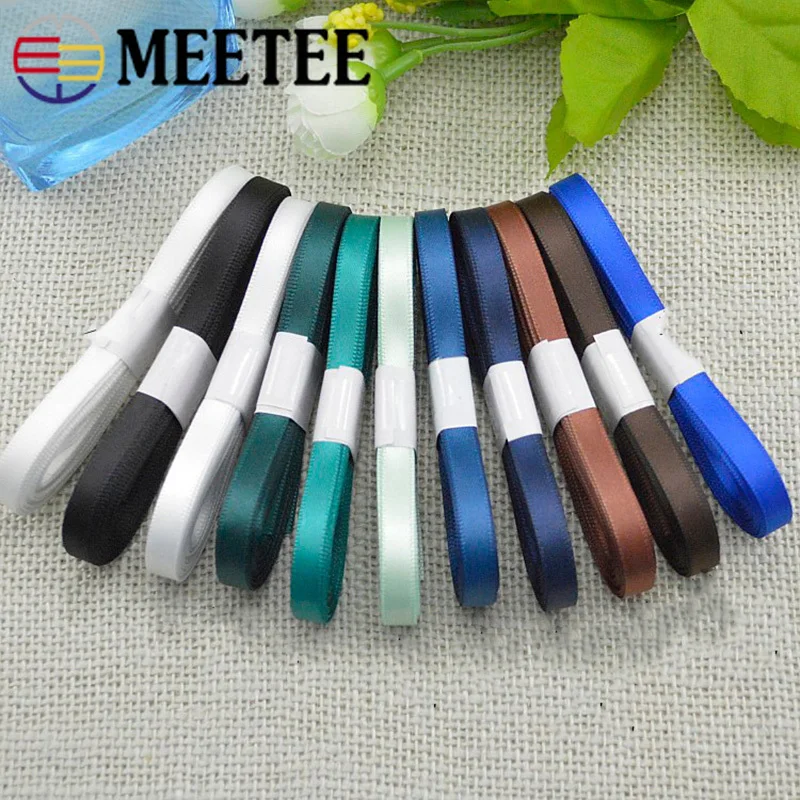 Meetee 10pcs(1pcs=5meters) 6mm Color Polyester Silk Satin Ribbon DIY Gift Packing Christmas Decoration Clothing Wedding Material | Дом и сад
