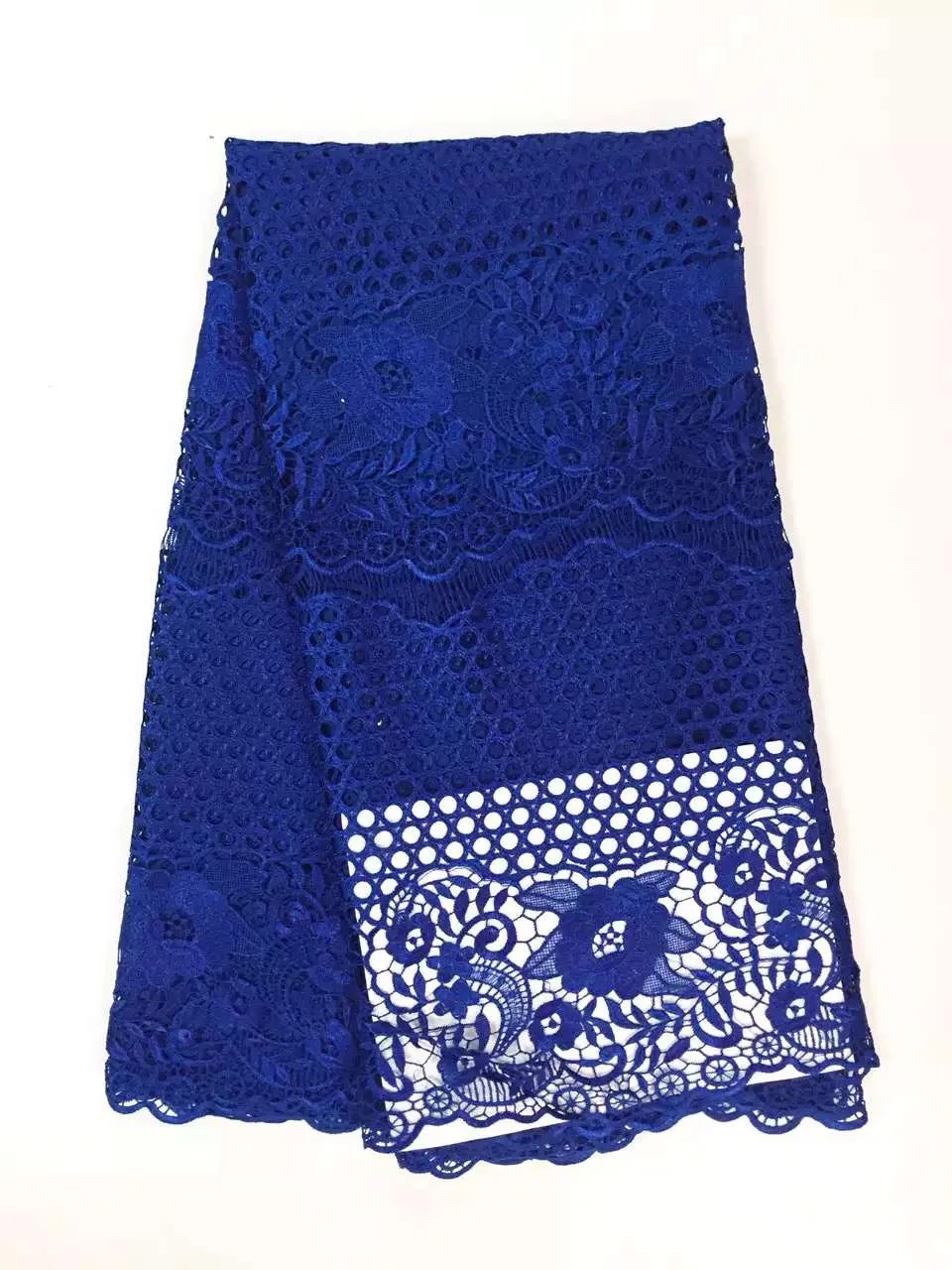 

African guipure lace fabric high quality african cord lace fabric Cheap nigerian wedding lace fabric red/yellow 5yards K-J497