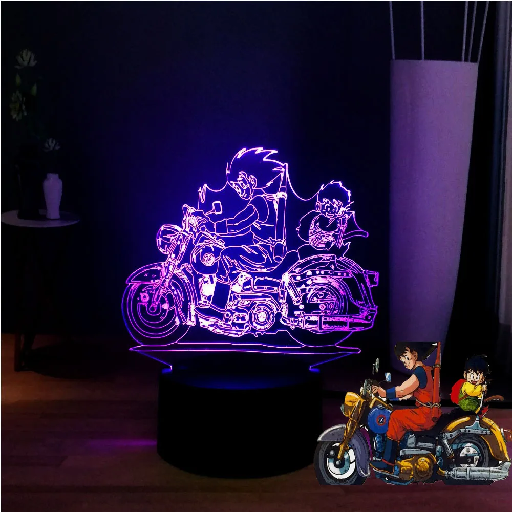 Фото 3D лампа иллюзия для мотоцикла Wukong Brother RGB 7 цветов акриловый светодиодный Ночной