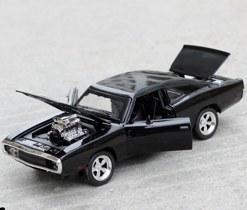 Black Игрушечные машинки из сплава Dodge charger 1:32 Сплав модель автомобиля четыре двери открытый mustang GT детская Игрушечная машина металлические модели - Цвет: Black