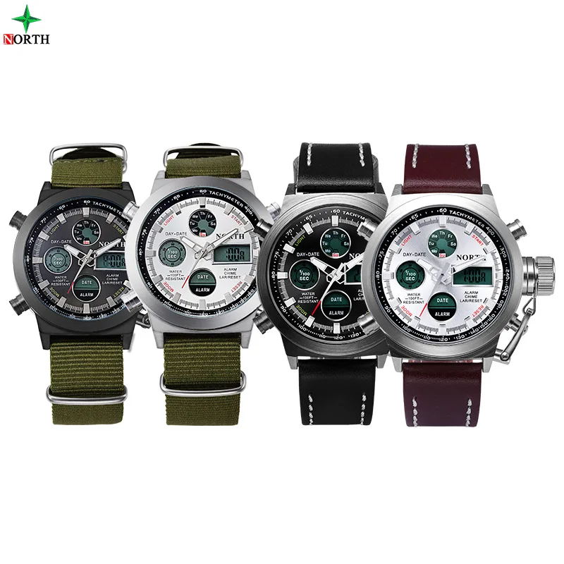 Северная 2017 Для мужчин спортивные часы нейлоновый ремешок Многофункциональный