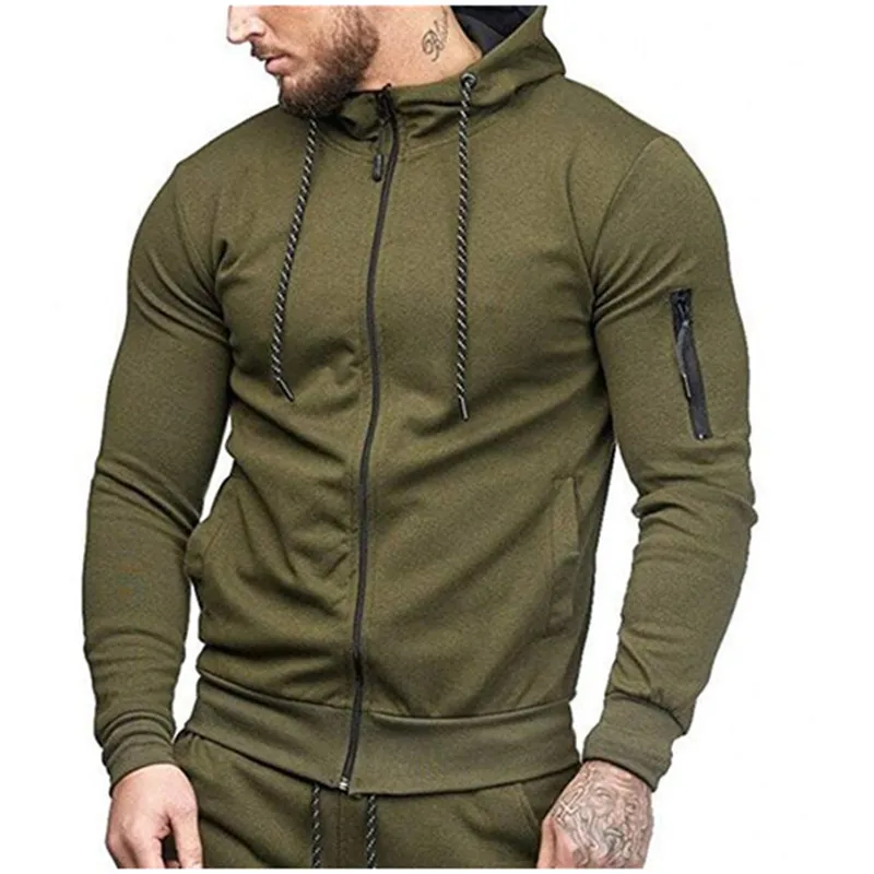 2019 популярный стиль мужской тонкий спортивный кардиган толстовка с капюшоном