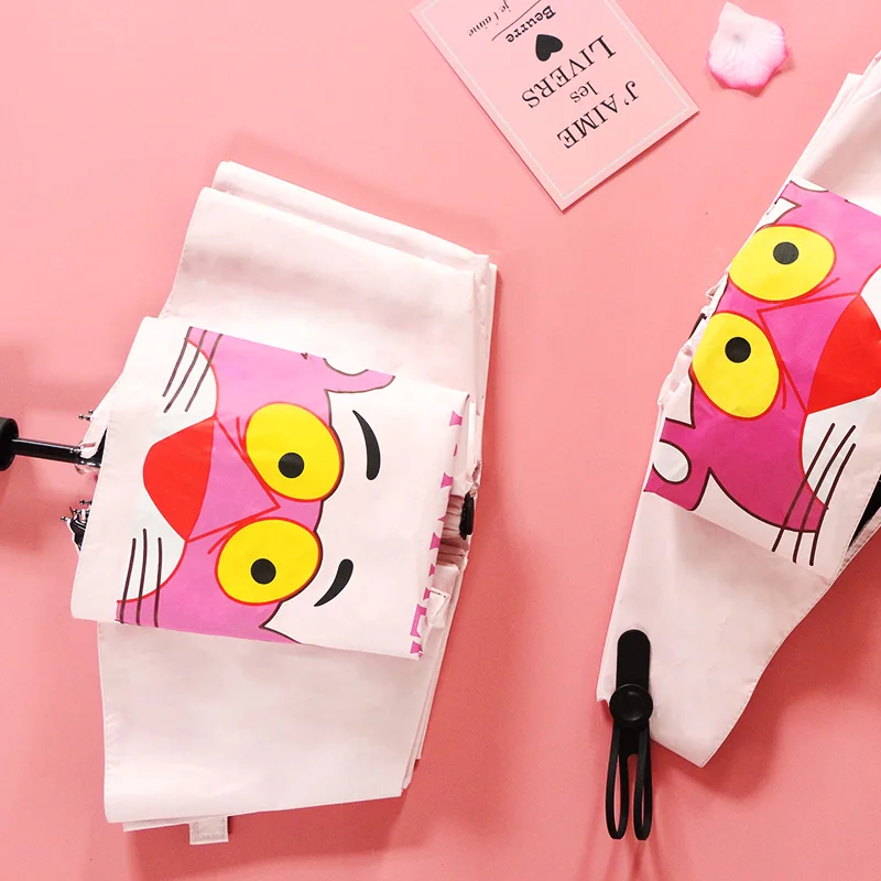 

Fashion New Creative Umbrella 3 Folding Sun Rain Prevent Exterior Lines Children Lovely Originality Romantic Umbrella