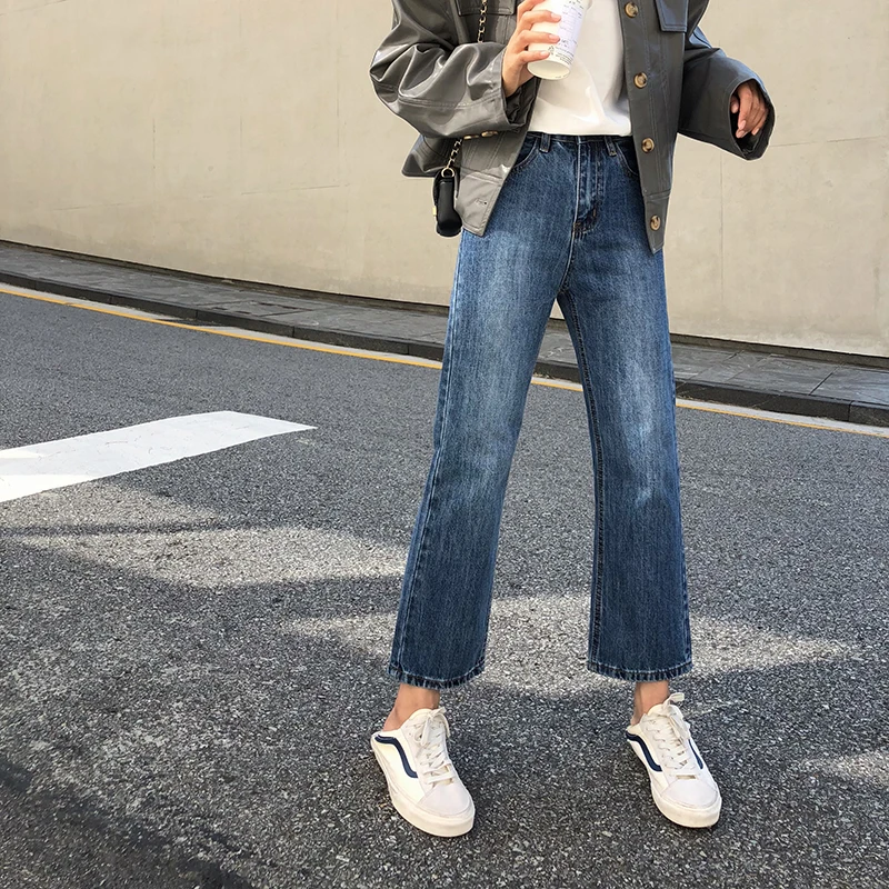 

Women's classic straight jeans spring 2020 new loose thin retro Harajuku style wild casual nine points pants