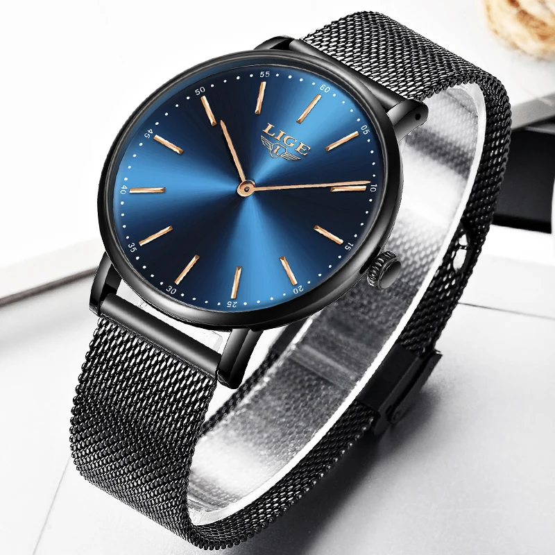 Новые мужские часы Топ люксовый бренд LIGE модные водонепроницаемые ультра тонкие