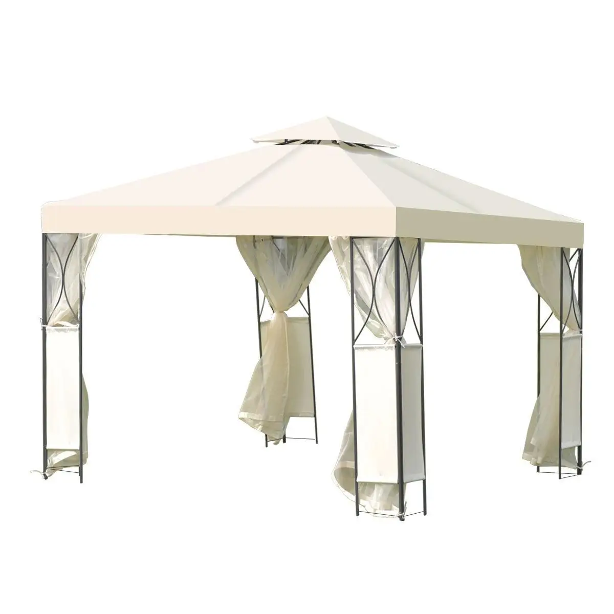 Goplus 2 Tier 10 'X10 'беседка навес тент палатка для свадьбы стальная веранды сад