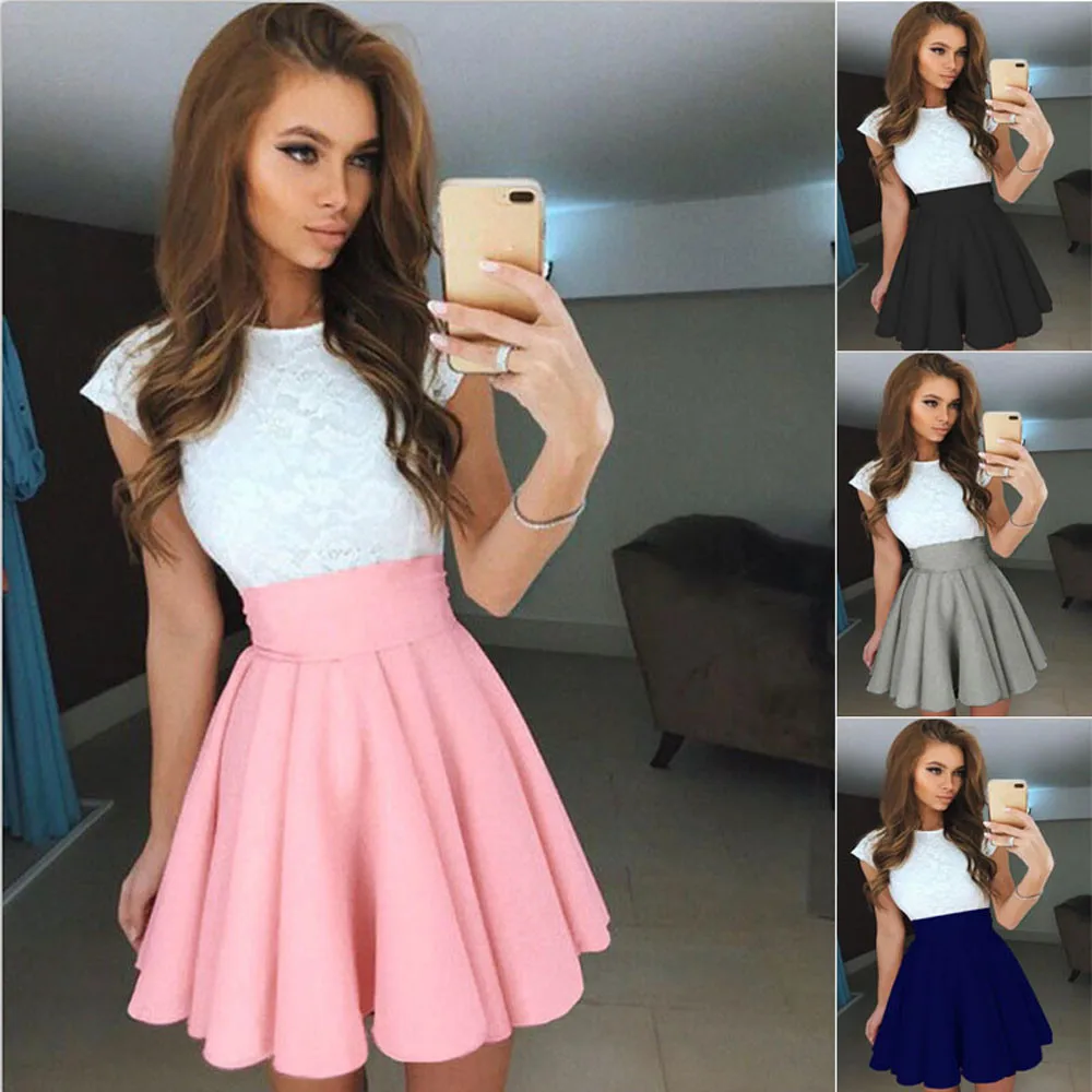 

faldas mujer moda 2018 New summer Creative Explosion Womens Party Cocktail Mini Skirt Ladies Summer Skater Skirt jupe femme 40*