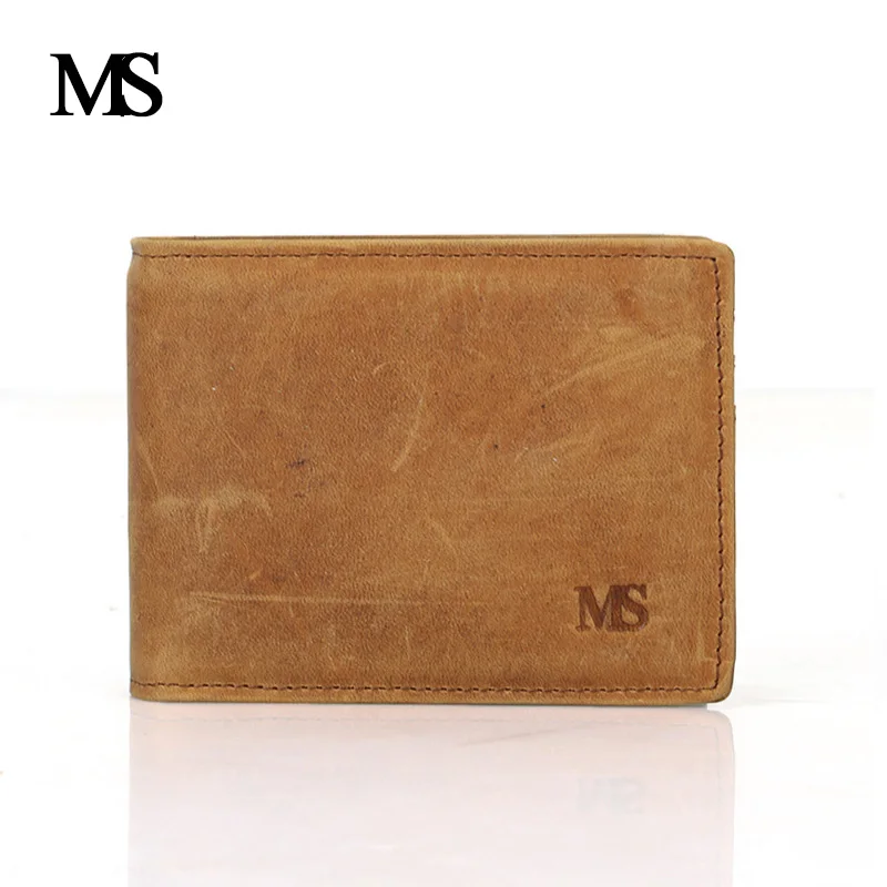Мужской кошелек MS модный тонкий из натуральной кожи с клипсами для денег TW1601 1|thin