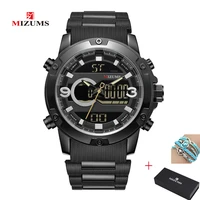 2019 new mizums brand student black watch mens electronic watch mens watch waterproof sports quartz men double movement watch