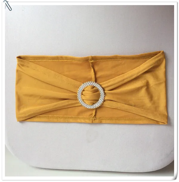 Горячая Распродажа 100 шт Золотая растягивающаяся повязка на стул с круглой