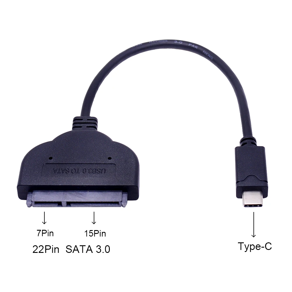 CHIPAL 10 шт. USB-C USB 3 1 Type-C к SATA 0 кабель адаптер Тип C Serial ATA III 7 + 15 22Pin конвертер для