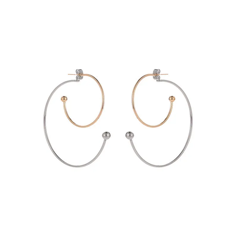 Простой стиль полукруглые геометрические посеребренные золотые элегантные