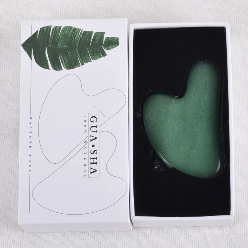Gua Sha коробки для инструментов набор натуральный авантюрин драгоценный камень спа иглоукалывание выскабливание камень нефрит Исцеление драгоценный камень массаж любовь подарок