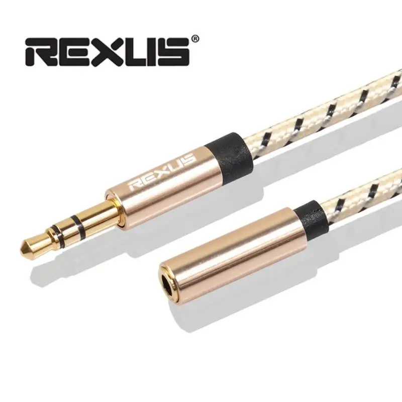 REXUS Headphone Extension Cable 3.5mm Jack Male to Female Stereo Aux Audio Extender Cord for Computer Phone Amplifier
