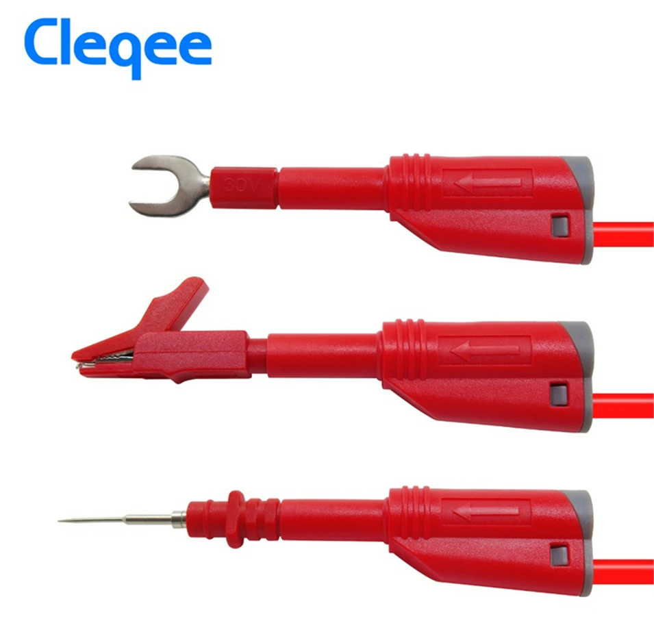Cleqee P1050B 4 мм безопасности наборный Banana Plug Тесты Lead Kit для мультиметр крокодил и U