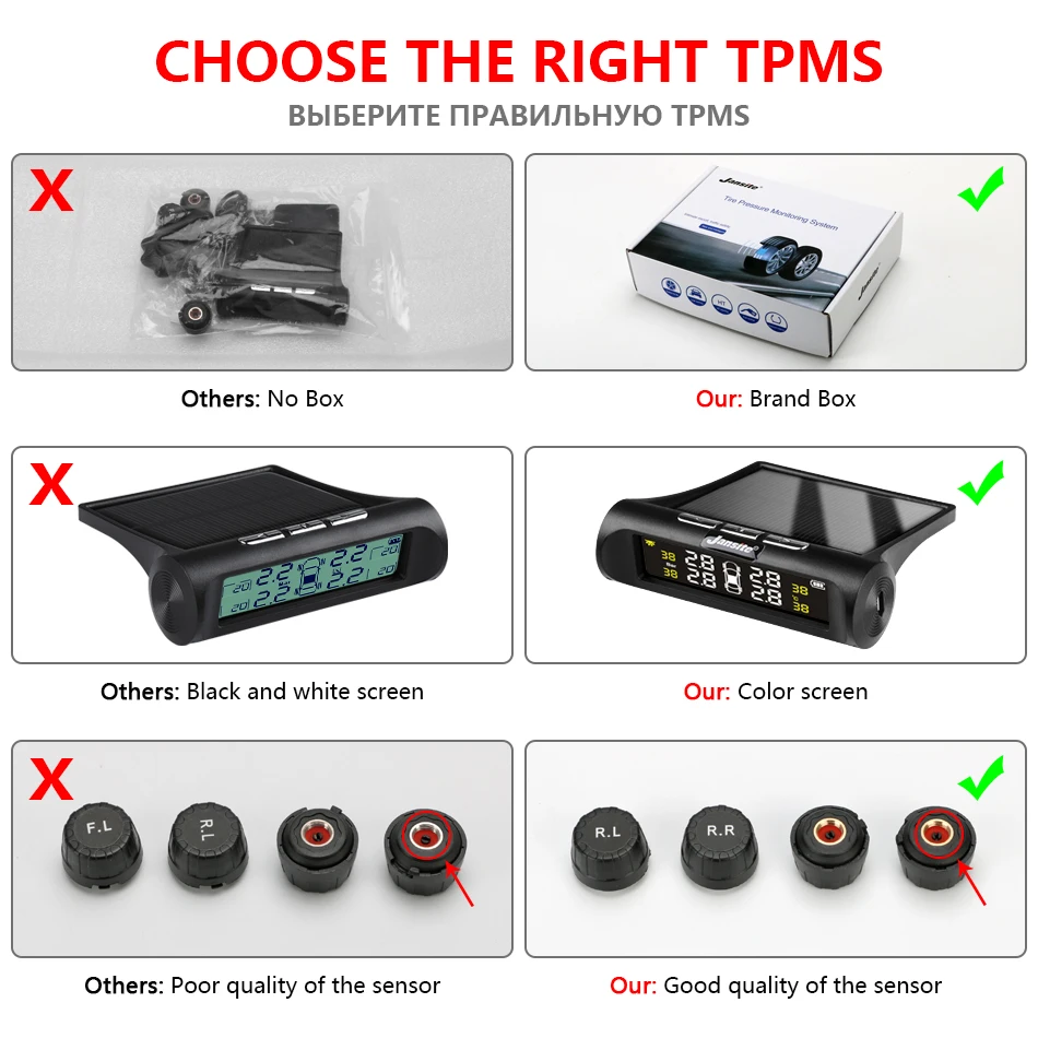 Jansite солнечный автомобиль TPMS сигнализация давления в шинах монитор системы дисплей лобовое стекло интеллектуальное Предупреждение безопасности шины с четырьмя датчиками