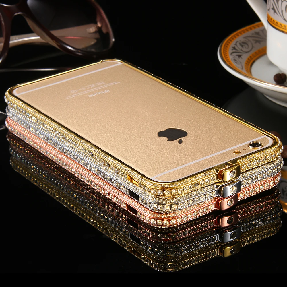 Чехол KISS с блестящей алмазной рамкой, чехол для iPhone 6, 6s Plus, 6, 6s, металлическая рамка, блестящий чехол для iPhone 6, 6s Plus, Накладка для обода, чехол