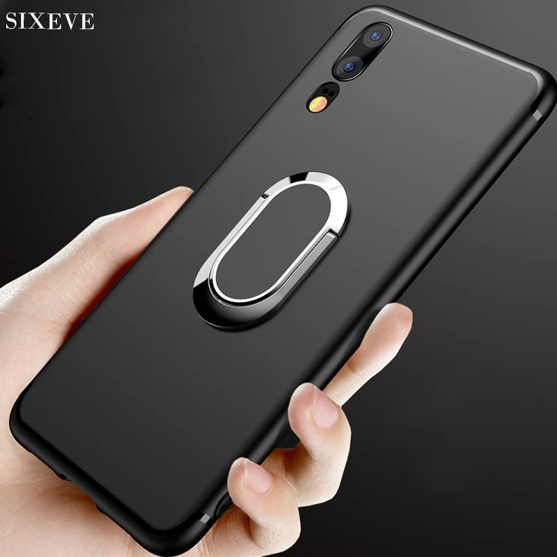 Металлический вращающийся кольцевой силиконовый чехол для huawei P10 P20 P30 Plus Pro mate 9 10 20 Lite honor 9 10 задняя крышка для телефона capinha