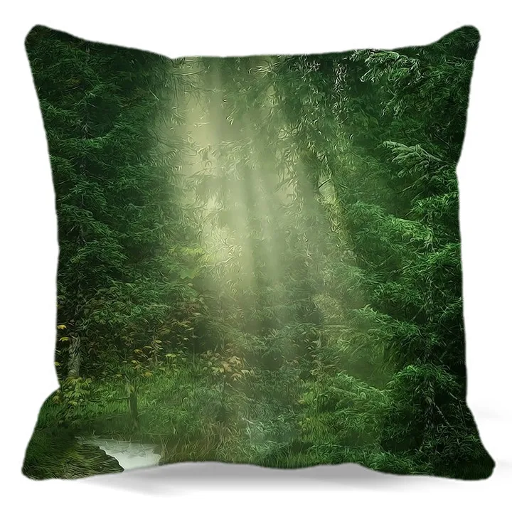 Красивая Долина и водопад Мягкая Подушка Наволочка Чехол для дивана кровати