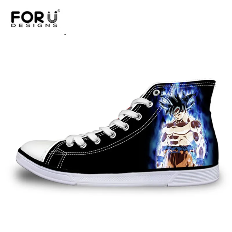 H6859AK FORUDESIGNS/модные мужские высокие вулканизированные туфли в стиле аниме Dragon Ball Z; парусиновая обувь с принтом для мальчиков; осенние кроссовки - Цвет: H6859AK