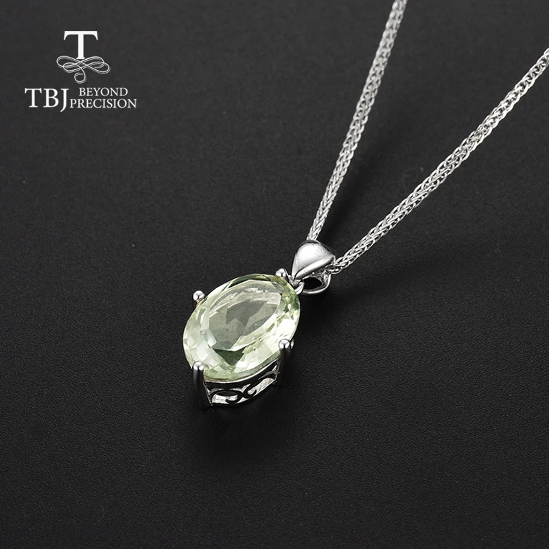 Женский ювелирный набор TBJ с зеленым аметистом натуральным драгоценным камнем