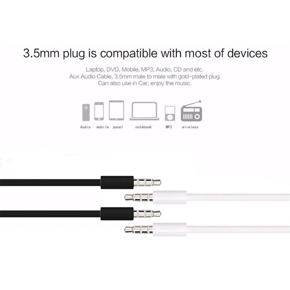 Professional 3.5 mm Male to Jack Auto Car Audio Cable Cord 4 Section AUX For Iphone 7 Xiaomi iPod MP3 Speaker |