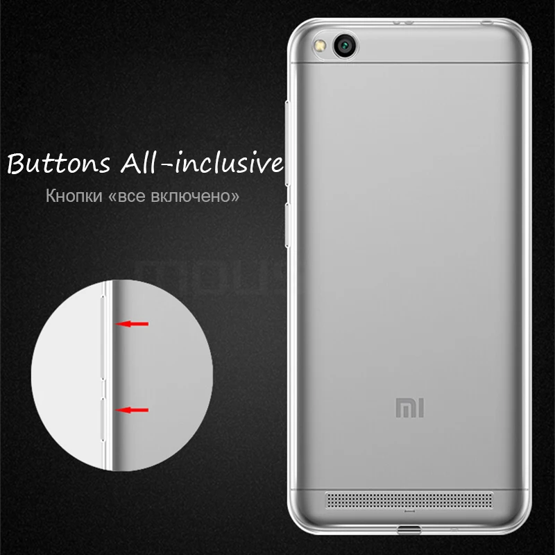 Чехол mousmi для Xiaomi Redmi 5A прозрачный силиконовый мягкий чехол HD Примечание Prime 5 Plus