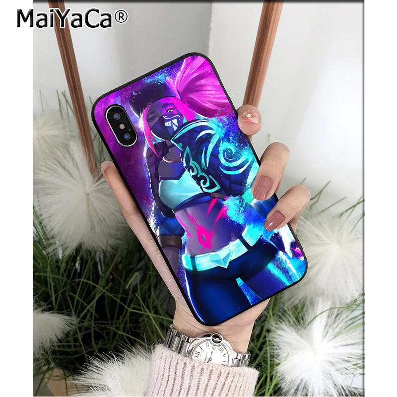 MaiYaCa virtual girl band KDA Akali TPU мягкие Аксессуары для телефона чехол Apple iPhone 8 7 6 6S Plus X XS MAX 5 5S