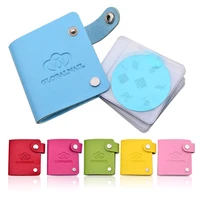 newest 24 slots leather nail art stamping plate case bag nail stamp template holder album storage for dia 5 6cm stencil