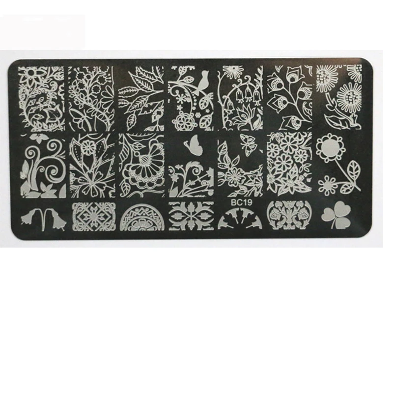 Beautome 1 шт. ногтевых пластин тиснение большой узор передачи печати шаблона Nail