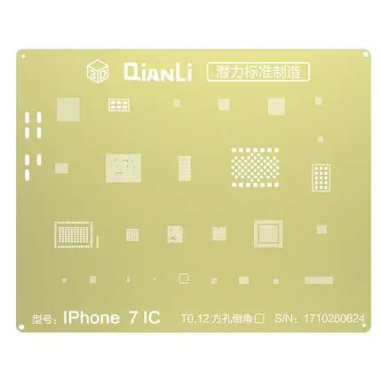 For iPhone 7 7Plus QIANLI IOS Золотой 3D BGA трафарет для iPhone 6 6Plus 6S 7 7P 8P Nand Baseband IC cpu ram A8 A9 A10 A11 Reball стальная сетка жестяная сетка - Цвет: For iPhone 7 7Plus