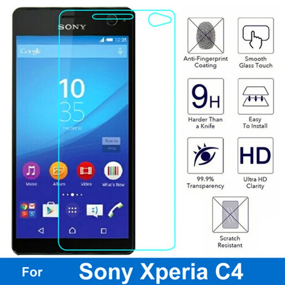 9H ультратонкое Защитное стекло для Sony Xperia C4 E5303 защитная пленка из закаленного