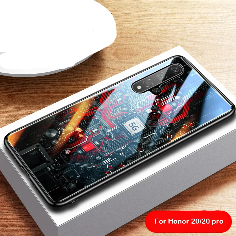 Aixuan для huawei Honor 20 стеклянный чехол Honor20 Coque Силиконовый противоударный Роскошный чехол из закаленного стекла для huawei Honor 20 pro