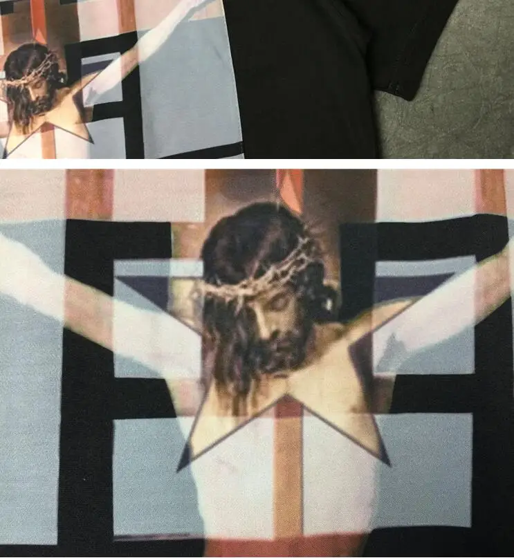 

High New Novelty 2017 Men Jesus cross abstract Man T Shirts T-Shirt Hip Hop Skateboard Street Cotton T-Shirts Tee Top Top #53