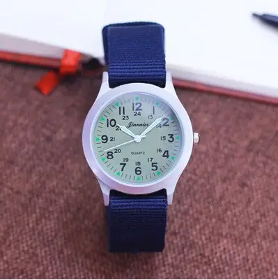 blue with white Мода для мужчин и женщин унисекс Platimum нейлон ткань часы спортивные тонкие Студентов Холст кварцевые платье наручные часы для мальчиков и девочек - Цвет: blue with white