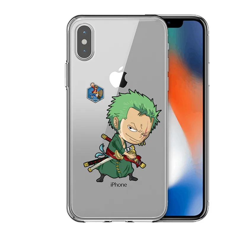 Чехол Caso de Telefone UMA PECA Anime Japones Luffy Zoro Coque для iphone 7 8plus X 11 12ProMAX Mini Мягкий Силиконовый