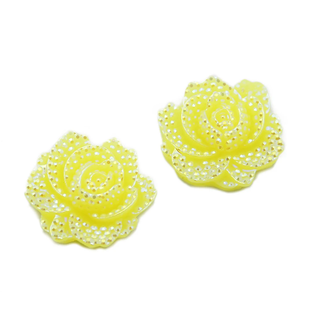 David Accessories 20 шт. 3D цветок полимерные Стразы плоские с оборота для свадьбы с украшением в виде пуговицы, поделка рукоделие аксессуары, 20Yc5799 - Цвет: 25x25mm