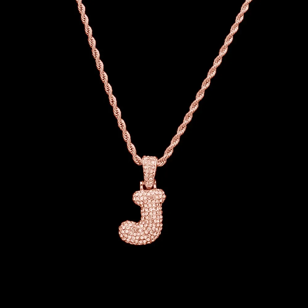 BXW пользовательские Пузырьковые буквы имя кулон Iced out Золото Серебро RoseGold горный
