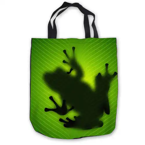 Tote Bags Пользовательские холст-Лягушка-Kindoom-(1) toteBags сумки сумка-шоппер Повседневное пляжные сумки Складная 180911-04-75 - Цвет: Tote Bags