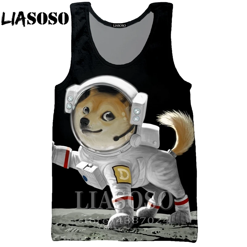 LIASOSO для мужчин женщин 3d принт Homme doge футболка пространство собака хип хоп аниме