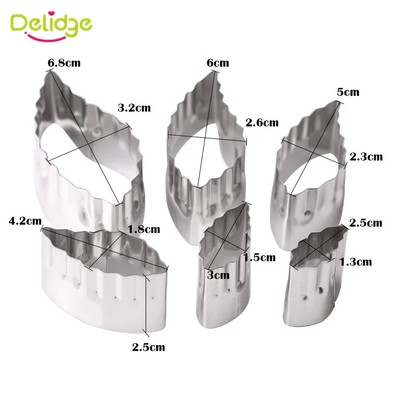 Delidge 6 шт./компл. форма для печенья в виде листьев трехмерная искусственная сталь