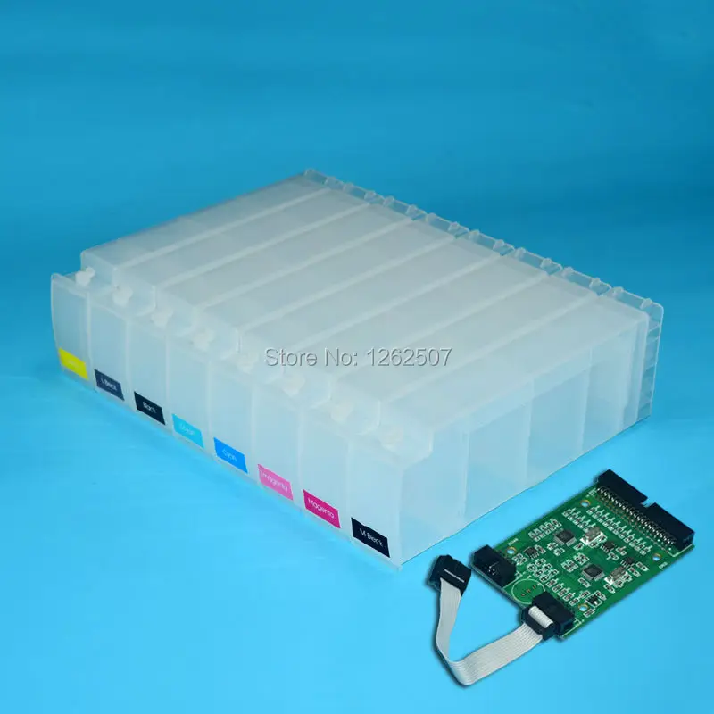 BOMA-TEAM HP91 C4930A-C4935A 800ml Bulk Ciss Refillable Ink Cartridges For HP Designjet Z6100 Z 6100 Plotter with chip decoder