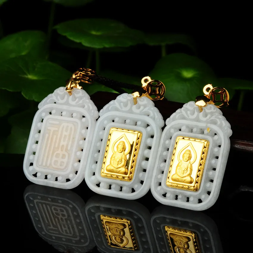 2018 new fashion lucky goddess of mercy Buddha stone pendant necklace quality is very good/ | Украшения и аксессуары