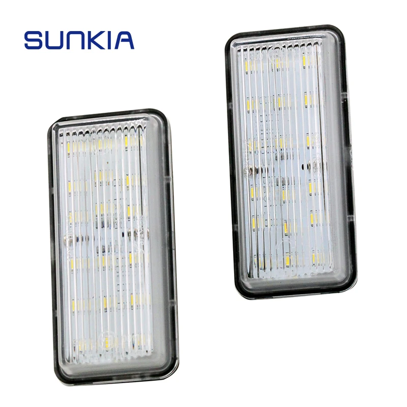 

2Pcs/Set SUNKIA LED Car Number License Plate Light Canbus Error Free Bulb Lamp for Toyota Reiz Land Cruiser Prado J100 J120 J200