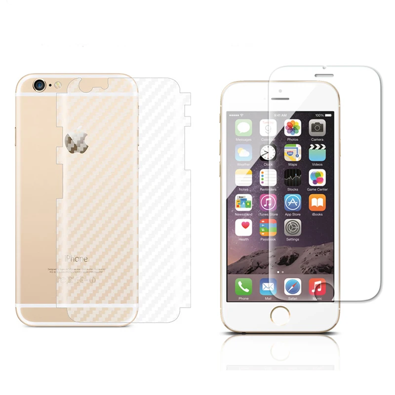 Защитная задняя крышка 3D из углеродного волокна и закаленного стекла пленка для