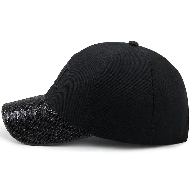 Glitter Baseball Cap Women's Hip Hop Lady Embroidery Letter U Hats Mesh Sequins Snapback Hat Summer Sun Bone Casquette | Аксессуары