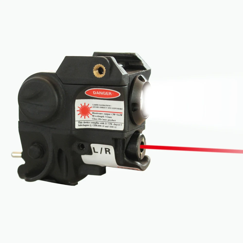 Пистолет Мини-светильник светодиодный тактический оружейный светильник страйкбол, милитари, охота, светильник-вспышка для Глок, лазер для самообороны - Цвет: Red Laser
