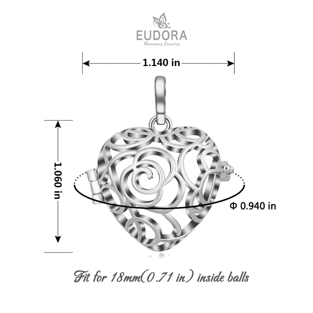 Ожерелье EUDORA Harmony в форме шара модные ювелирные изделия подвеска сердца и розы с