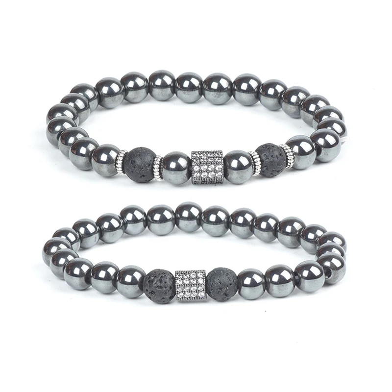 Natural Stone Beads Lava Hematite Bracelet for Men Charms Bracelets &amp Bangles Crystal Male Lucky Yoga Jewelry Accessories | Украшения и
