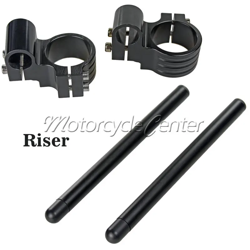 43mm Clip Ons Riser Regular Clip-on Fork Tube Racing CNC Handlebars For Kawasaki Ninja ZX11 ZX1100D ZX1100C Black | Автомобили и